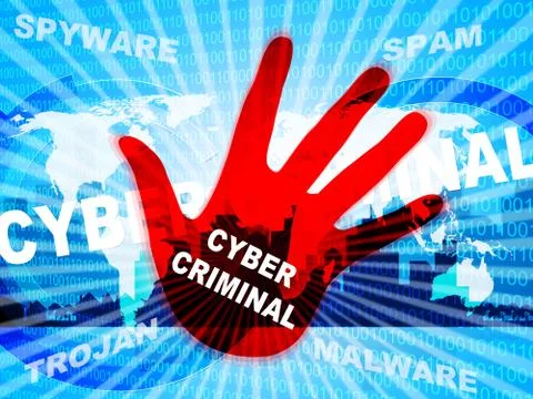 Cybercriminal Internet Hack Or Breach 2d Illustration Stock Illustration