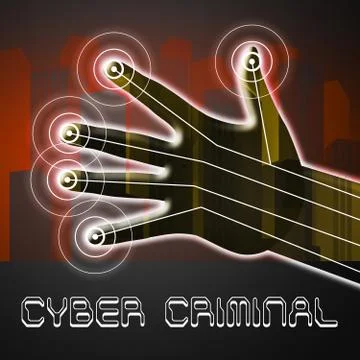 Cybercriminal Internet Hack Or Breach 2d Illustration Stock Illustration
