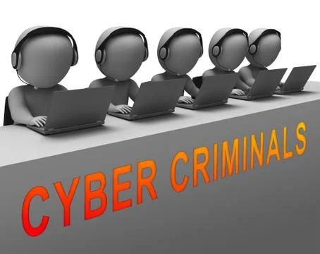 Cybercriminal Internet Hack Or Breach 3d Rendering Illustrazione stock