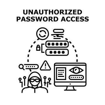 Cybercriminal stealing online credentials experiencing unauthorized data acce 库存插图