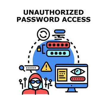 Cybercriminal stealing online credentials experiencing unauthorized data acce 库存插图