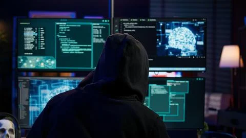 Cybercriminal using AI machine learning to develop zero day exploit Stock Photos