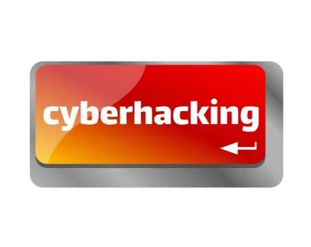 Cyberhacking . Close up of keyboard, enter computer key. Stock Illustration