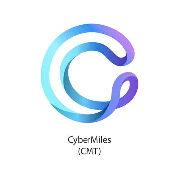 Cybermiles crypto currency vector logo company icon Stock Illustration