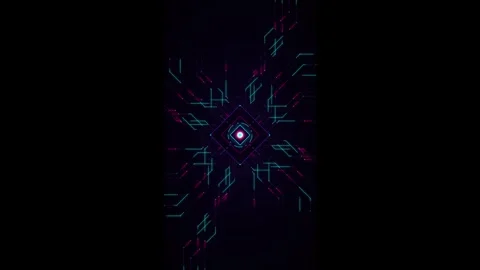 Cybernetic circuitry background: glowing digital data flow and abstract tec.. Stock Footage 337559309