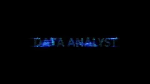 Cybernetic electrical light shining text DATA ANALYST in glitch style Stock Illustration