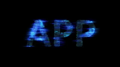 Cybernetic electrical light shining text APP in glitch style 스톡 일러스트