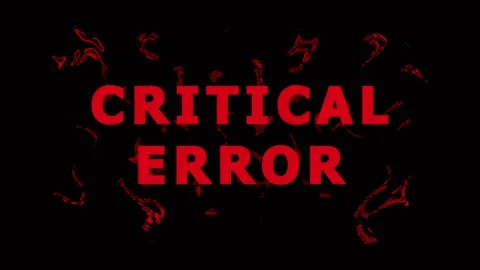 Cybernetic Glitch Critical Error Text Animation with Red Digital Sparks Dur.. Stock Footage 343478585