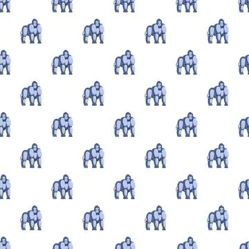 Cybernetic gorilla robot pattern creating futuristic tech background Stock Illustration