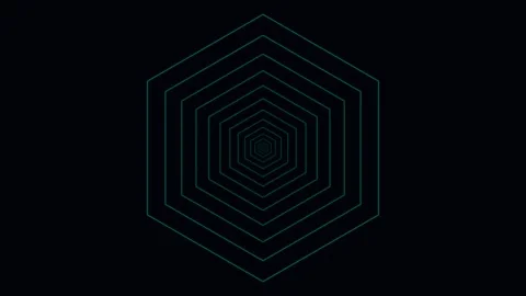 Cybernetic Hexagonal Tunnel Flythrough with endless neon structural ribs Stock Footage 345704428