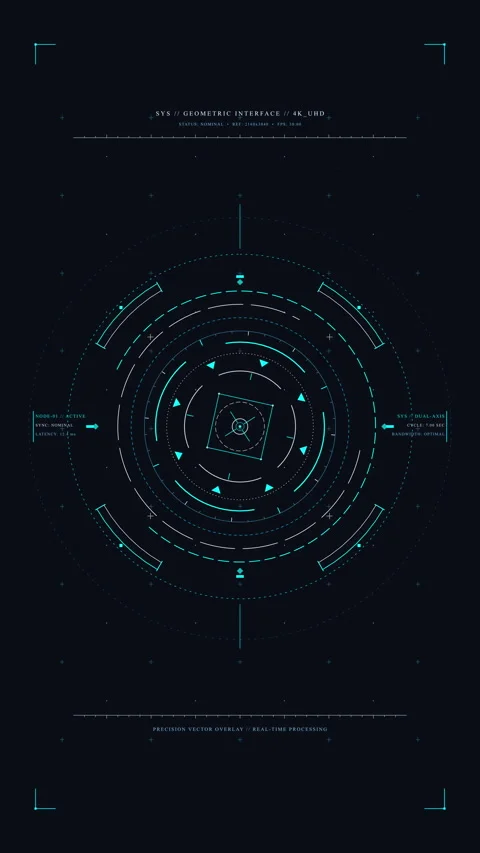 Cybernetic hud technology loop background Stock Footage 347557406