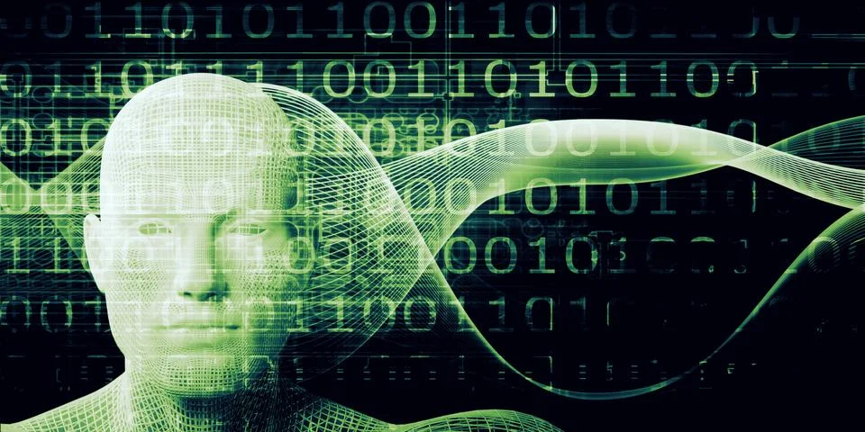Cybernetic Intelligence Paradigm Exploring Human Machine Interface Stock Illustration