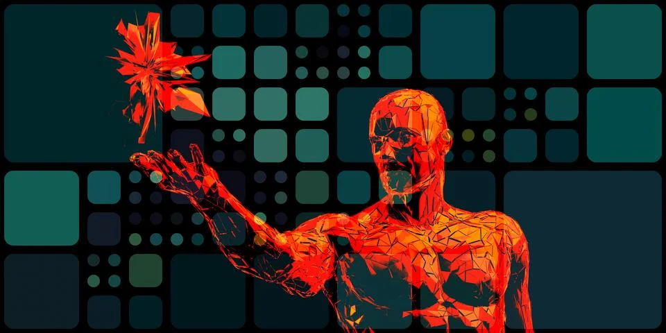 Cybernetic Intelligence Visualization Stockillustratie