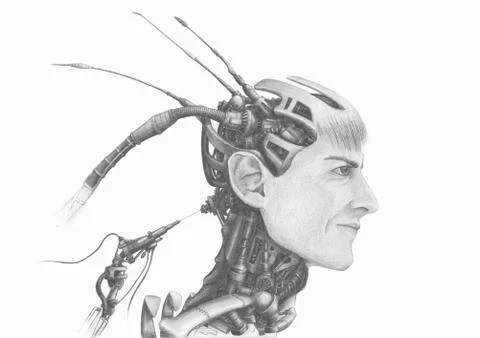 Cybernetic man Stock Illustration