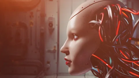 Cybernetic Organism in a Digital Network State Stock-Footage 310063806