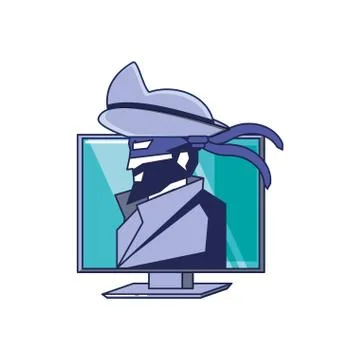 Cybernetic pirate with computer avatar Stock Illustration