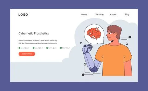 Cybernetic Prosthetics concept. Flat vector illustration. Stock Illustration