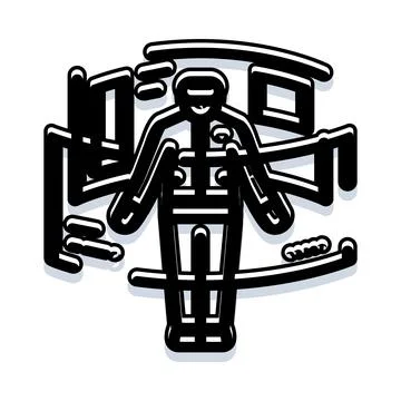 Cybernetic robot interface control system monitoring human condition Stock Illustration