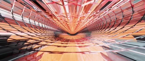 Cybernetic sci-fi abstract spaceship mainnet, seamless loop tunnel. Stock Footage 149742686
