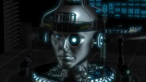 Cybernetic Sentinel: AI Humanoid Stock Footage 339272203