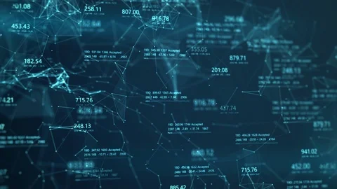 The cybernetic space of artificial intelligence analyzing statistical data 스톡 동영상 124095443