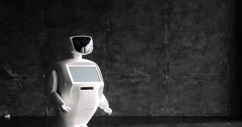 Cybernetic system today. Modern Robotic Technologies. Humanoid autonomous robot Stock Footage 80414665