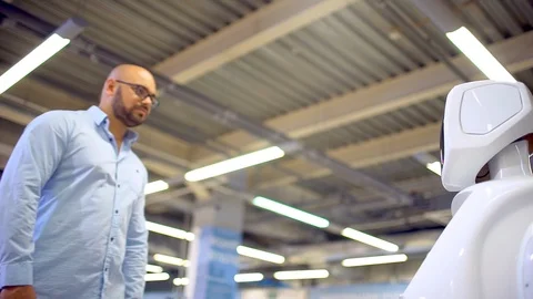 Cybernetic system today. Modern Robotic Technologies. Humanoid autonomous robot Stock Footage 86449552