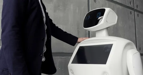 Cybernetic system today. Modern Robotic Technologies. Humanoid autonomous robot Stock Footage 97967960