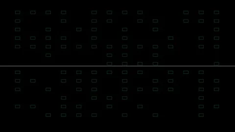 Cybernetic telemetry HUD matrix hexagonal grid screen glitch with coordinat.. Stock Footage 347299497