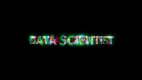Cybernetic text DATA SCIENTIST with heavy chromatic aberrance distortion Illustrazione stock