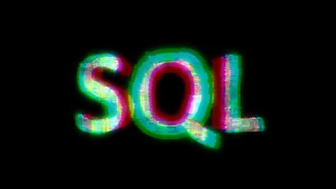 Cybernetic text SQL with heavy chromatic aberrations distortion Illustration