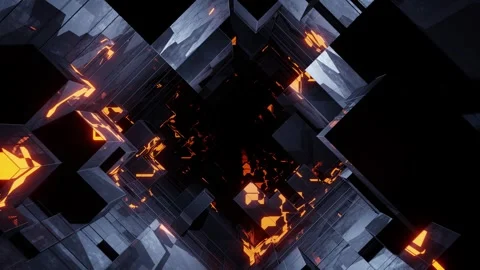 Cybernetic Tunnel in Motion Techno Loop Animated Background Stock Footage 314059356