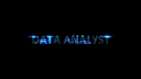 Cybernetical electrical light shining text DATA ANALYST in glitch style Stock Illustration