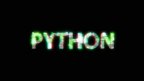Cybernetical text PYTHON with chromatic aberrance and glitch effects Stock Footage 209119985