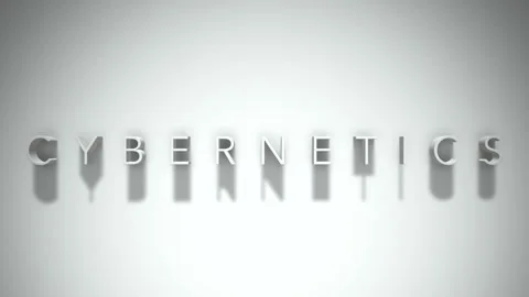 Cybernetics 3D title animation with shadows on a white background Video stock 296800056