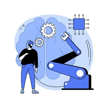 Cybernetics abstract concept vector illustration. Stock Illustration