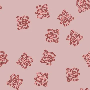 Cybernetics cyberpunk line seamless pattern Stock Illustration