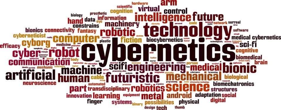 Cybernetics word cloud Illustrazione stock