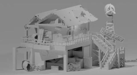 Cyberpunk abandoned house - blender project 3D Model