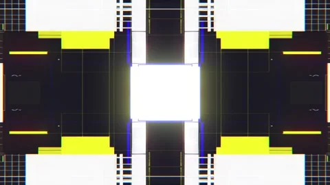 Cyberpunk Abstract Glitch Seamless Loop with Hi-Tech Neon Futuristic Motion Stock Footage 315415821