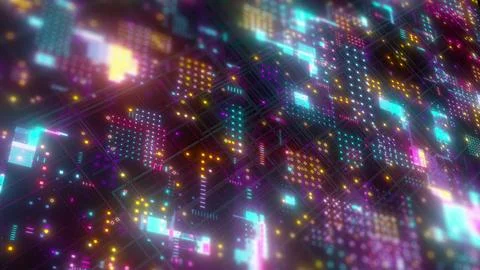 Cyberpunk abstract technology Stock Illustration