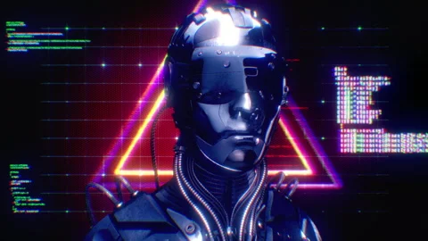 Cyberpunk AI Stock Footage 263330657