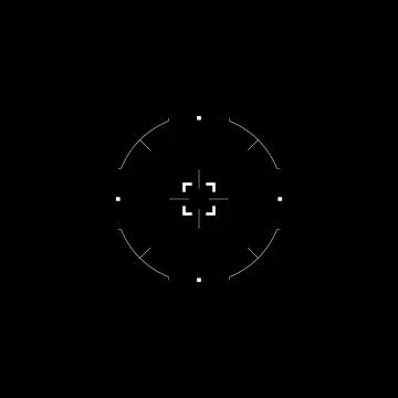 Cyberpunk aim, tech style circle target, HUD sight Stock Illustration