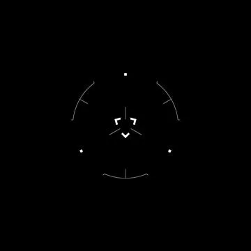 Cyberpunk aim, tech style round target, HUD sight Stock Illustration
