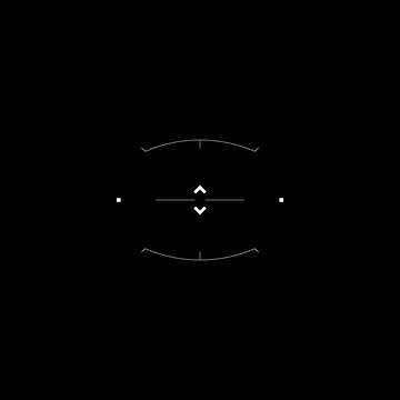 Cyberpunk aim, tech style round target, HUD sight Illustrazione stock