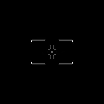Cyberpunk aim, tech style square target, HUD sight Stock Illustration