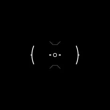 Cyberpunk aim, tech style target, HUD sight Illustrazione stock