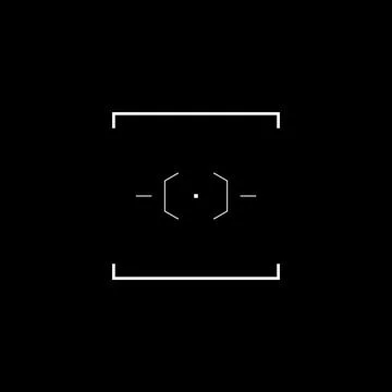 Cyberpunk aim, tech style target, HUD square sight Stock Illustration