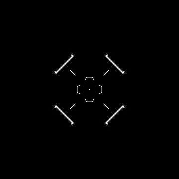 Cyberpunk aim, tech style target, HUD rhombus sight Stock Illustration