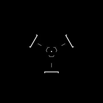 Cyberpunk aim, tech style target, HUD triangle sight Stock Illustration
